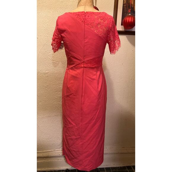 JS Collection Lissett Tea Length Lace Contrast Dress NWT Size 4 - Picture 9 of 13